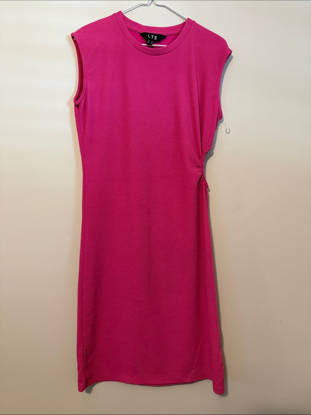 long tall sally Sleeveless Midi Dress in Hot Pink with Side opening size 10